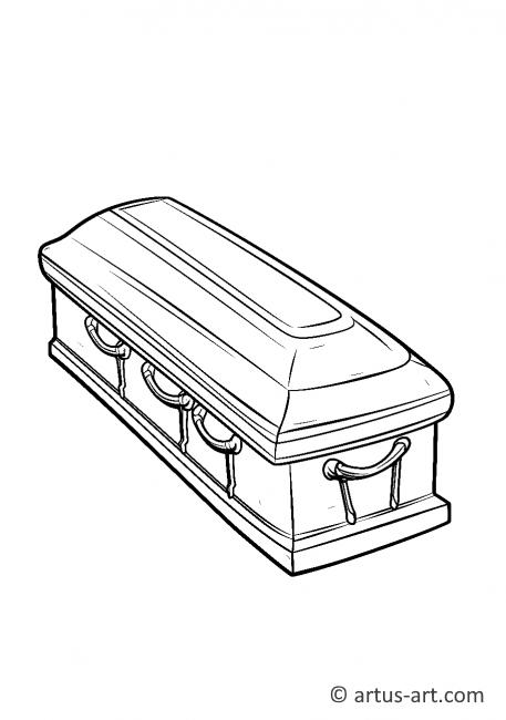 Coffin Halloween Coloring Page